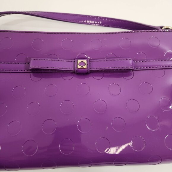 Kate Spade Purple Embossed Patent Leather Purse Handbag - Picture 2 of 10